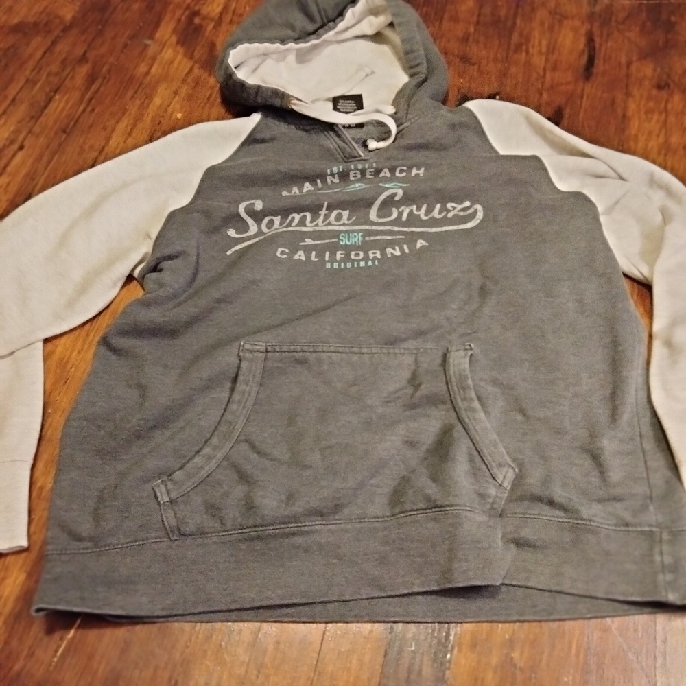 Prairie Mountain Santa Cruz Surf Gray Hoodie Size XL